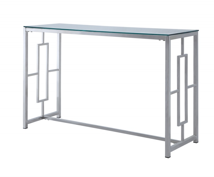 Yesenia Sofa Table with Glass Top - Chrome