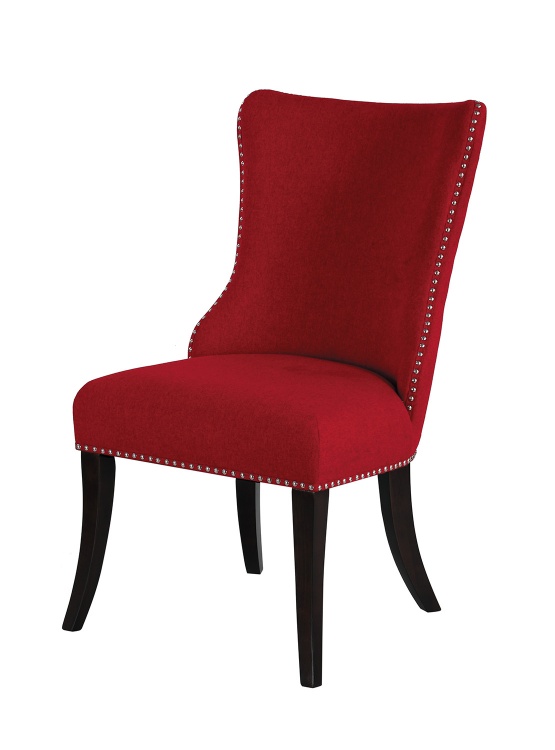Salema Side Chair - Red - Dark Brown