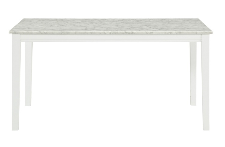 Nadalia Dining Table - Faux Marble Top - White