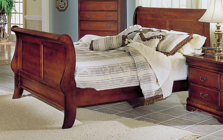 Bastille Bed with Wood Rails