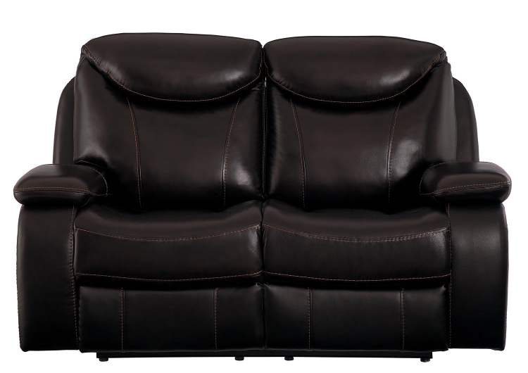 Verkin Double Reclining Love Seat - Dark Brown