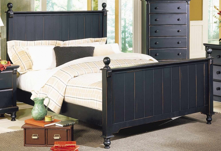 Pottery Panel Bed Black