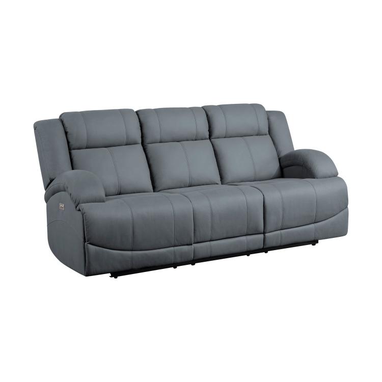 Camryn Power Double Reclining Sofa - Graphite blue