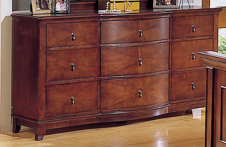 Avalon 9 Drawer Triple Dresser with Bow Front