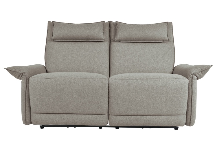 Linette Power Double Reclining Love Seat with Power Headrests - Taupe
