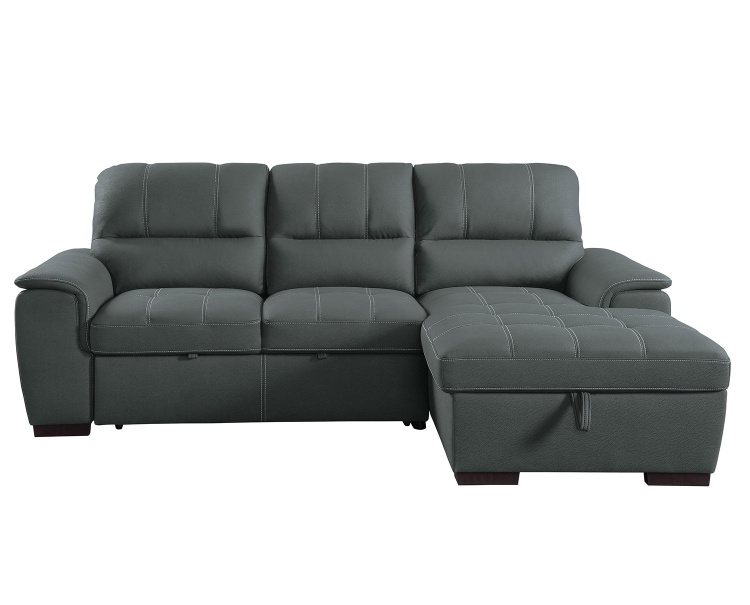 Andes Sectional with Pull-out Bed and Hidden Storage - Gray