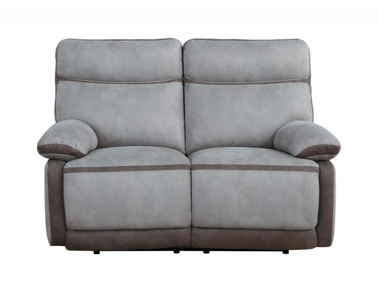 Barilotto Power Double Reclining Love Seat With Power Headrests - Gray