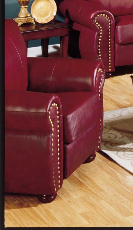 Homelegance Giovanni Chair Burgundy All Leather