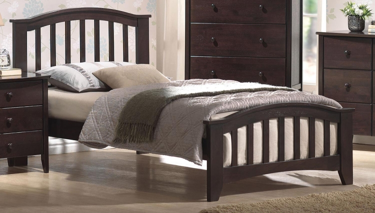 San Marino Bed (Mission Style HB) - Dark Walnut