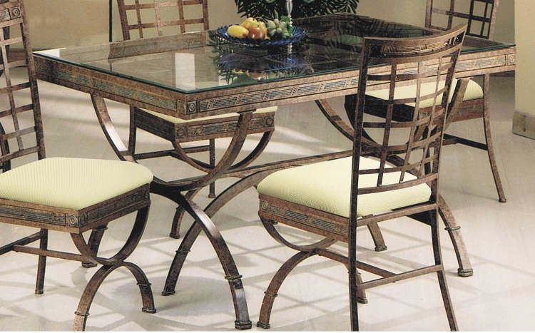 Egyptian Dining Table - Bronze Patina/Clear Glass