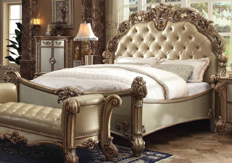 Vendome Bed - Bone Vinyl/Gold Patina