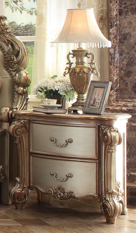 Vendome Nightstand - Gold Patina/Bone