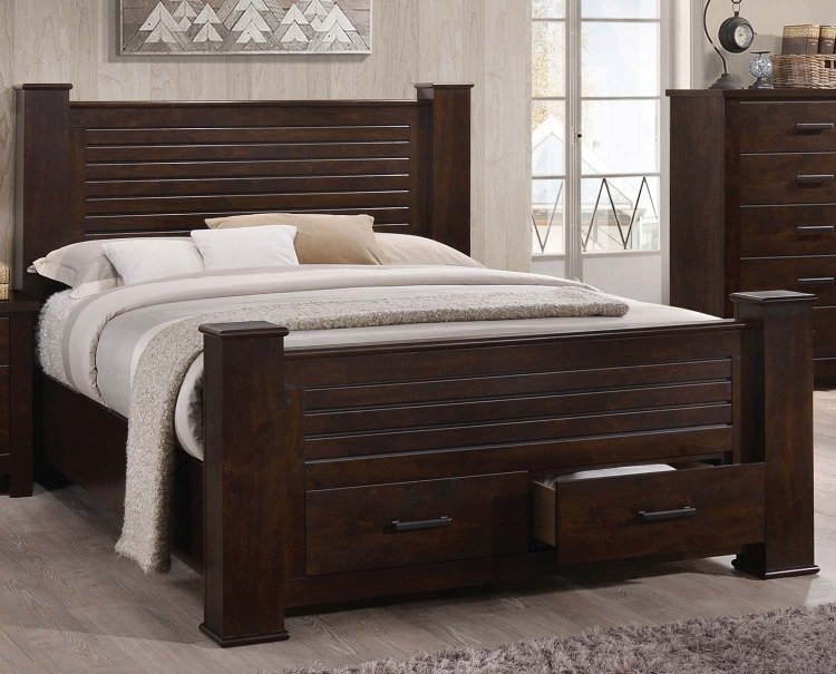 Panang Bed with Storage - Mahogany