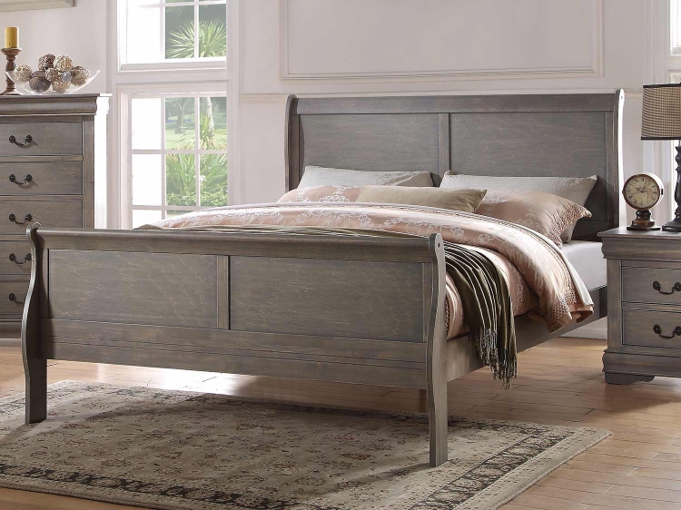 Louis Philippe Bed - Antique Gray