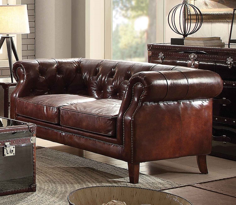 Aberdeen Loveseat - Vintage Dark Brown TG Leather