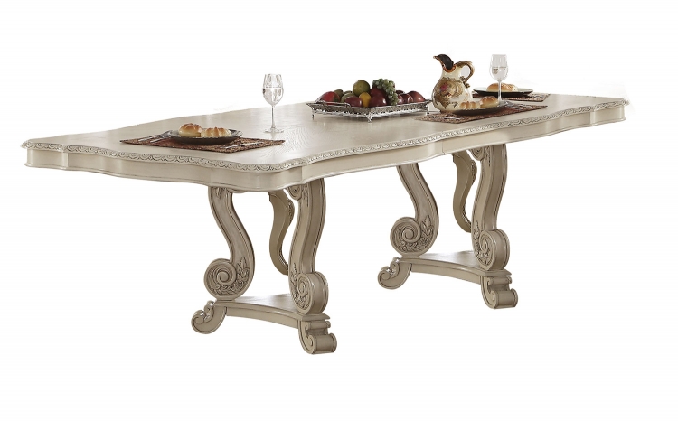 Ragenardus Dining Table with Double Pedestal - Antique White