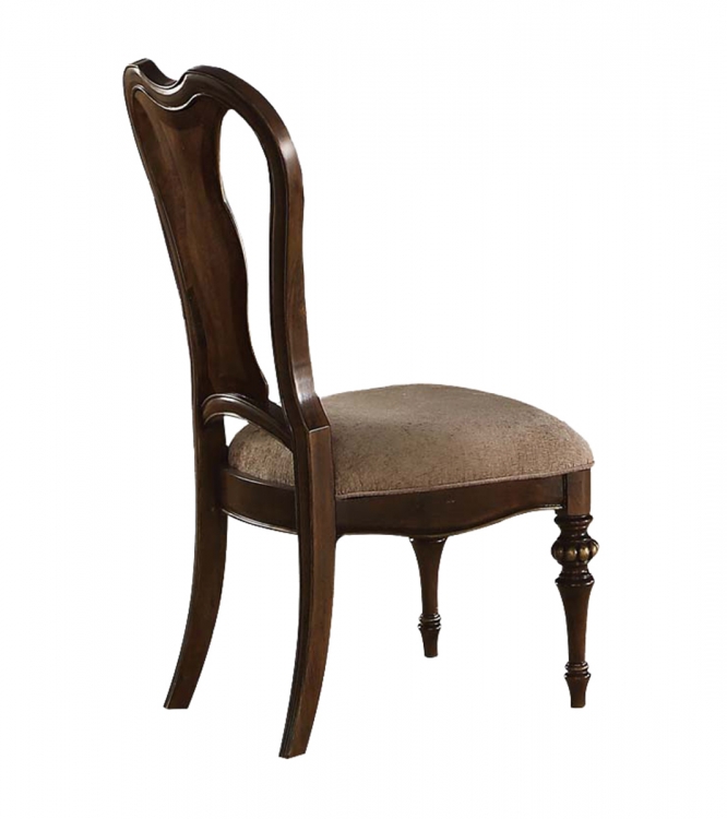 Azis Side Chair - Fabric/Dark Walnut