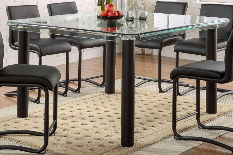 Gordie Counter Height Table - Black/Clear Glass