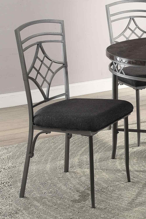 Burnett Side Chair - Black Linen/Dark Gray