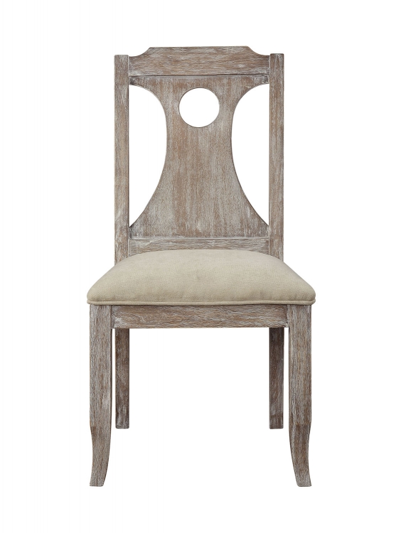 Colette Side Chair - White Fabric/Reclaimed Gray Oak