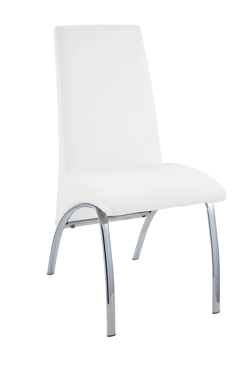 Pervis Side Chair - White Vinyl/Chrome