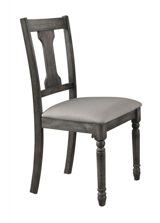 Wallace Side Chair - Tan Linen/Weathered Gray