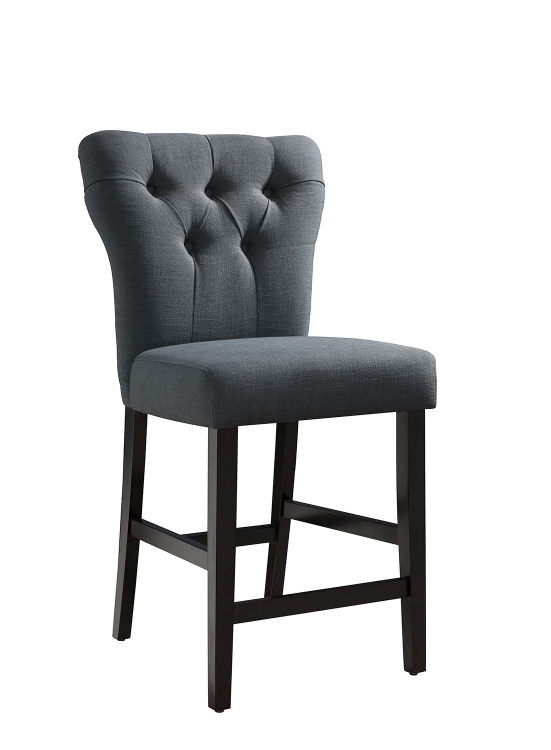 Effie Counter Height Chair - Gray Linen/Walnut