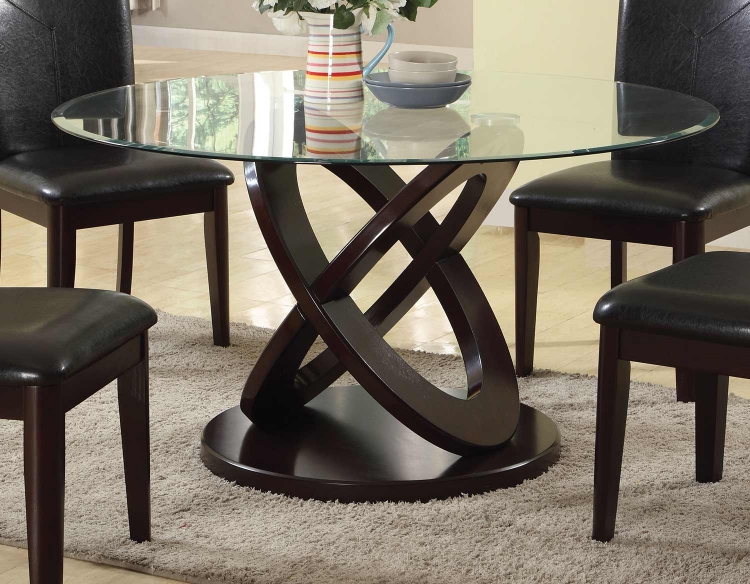 Gable Dining Table - Espresso/Clear Glass