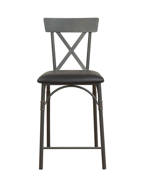 Itzel Counter Height Chair - Black Vinyl/Sandy Gray