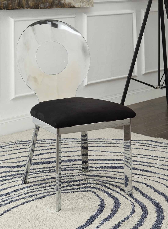 Hagelin Side Chair - Black Mfb/Chrome