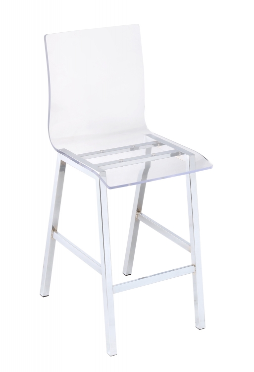 Nadie Counter Height Chair - Clear Acrylic/Chrome