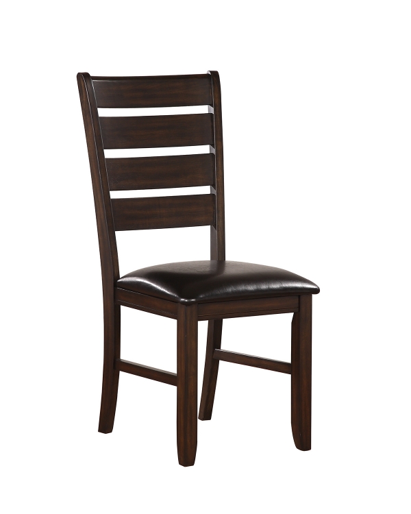 Urbana Side Chair - Black Vinyl/Espresso