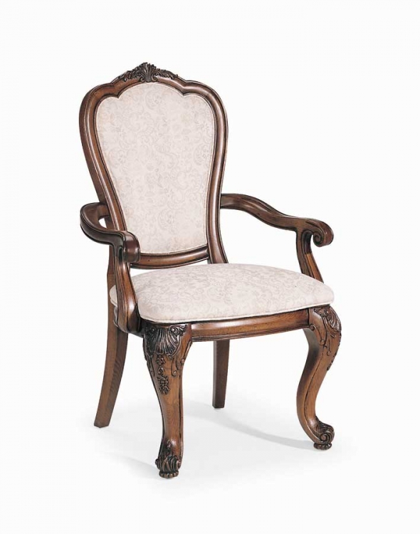 Grand Revival Dark Upholstered Back Arm Chair