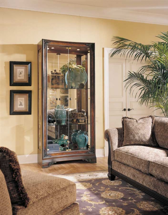 Grand Revival Dark Concave Display Cabinet