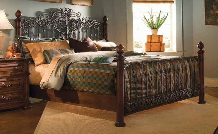 Marbella Metal Wood Bed