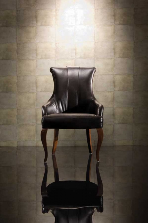 Bob Mackie Home-Signature Leather Uph-Arm Chair