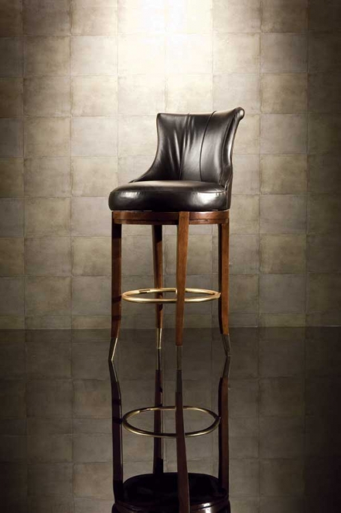 Bob Mackie Home-Signature Leather Barstool