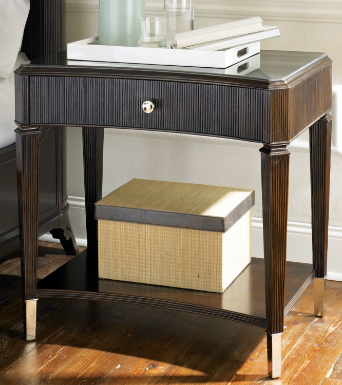 Sonata Open Leg Night Stand Wood Top