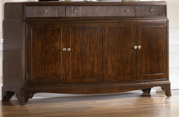 Sonata Bowed Credenza with Wood Top