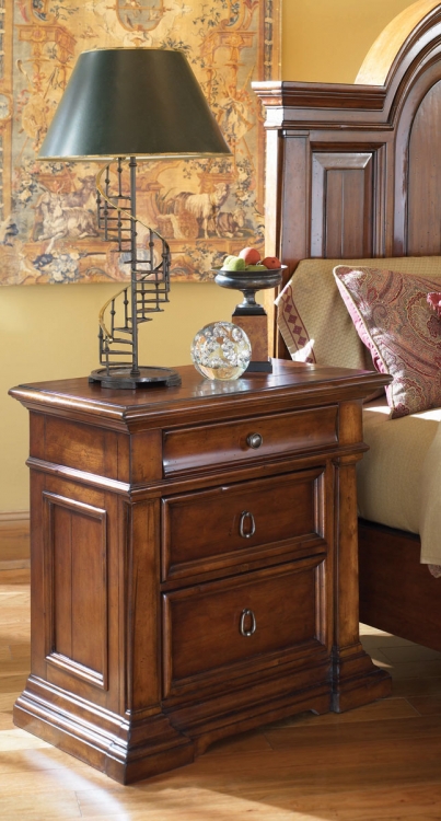 European Traditions Night Stand with Wood Top