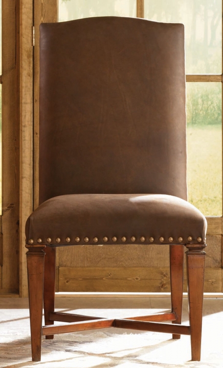 European Traditions Leather Side Chair