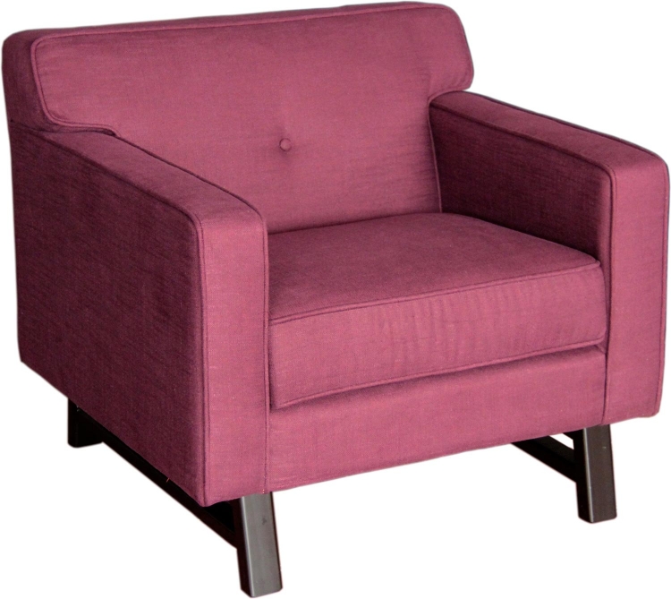Halston Arm Chair - Claret Purple Fabric