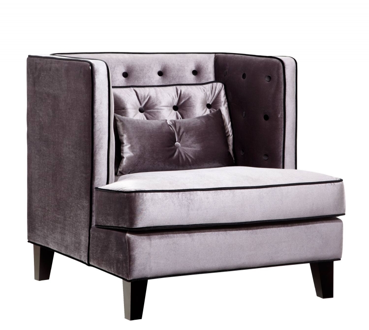 Moul-inch Loveseat - Gray/Black Piping