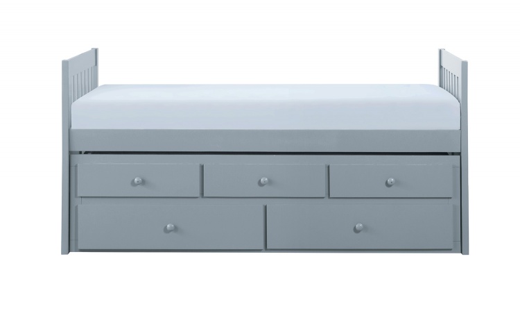 Orion Twin/Twin Trundle Bed with Two Storage Drawers - Gray