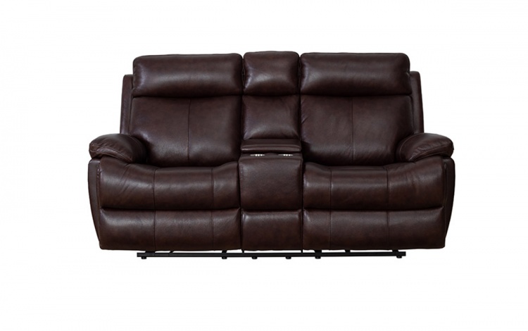 Bryce Power Reclining Loveseat with Power Head Rests and Lumbar - Ryegate Fudge/Leather Match