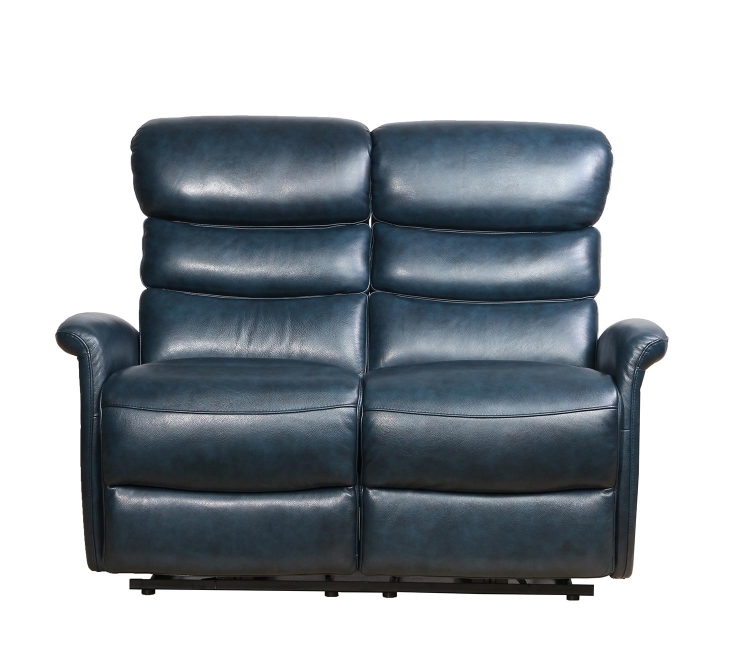 Kelso Power Reclining Loveseat with Power Head Rests - Ryegate Sapphire Blue/Leather Match