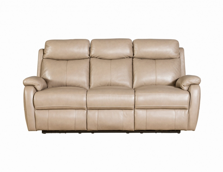 Brockton Power Reclining Sofa with Power Head Rests - Gable Twine/Leather Match