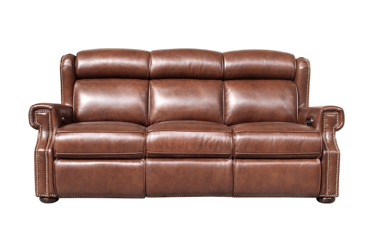 Benwick Power Reclining Sofa with Power Head Rests - Shoreham Chocolate/All Leather