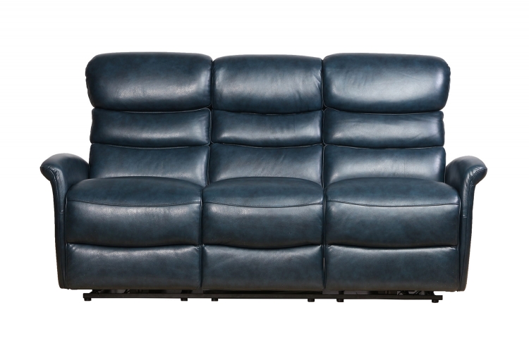 Kelso Power Reclining Sofa with Power Head Rests - Ryegate Sapphire Blue/Leather Match