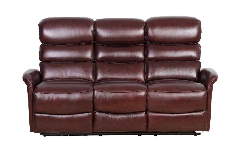 Kelso Power Reclining Sofa with Power Head Rests - Ryegate Burgundy/Leather Match